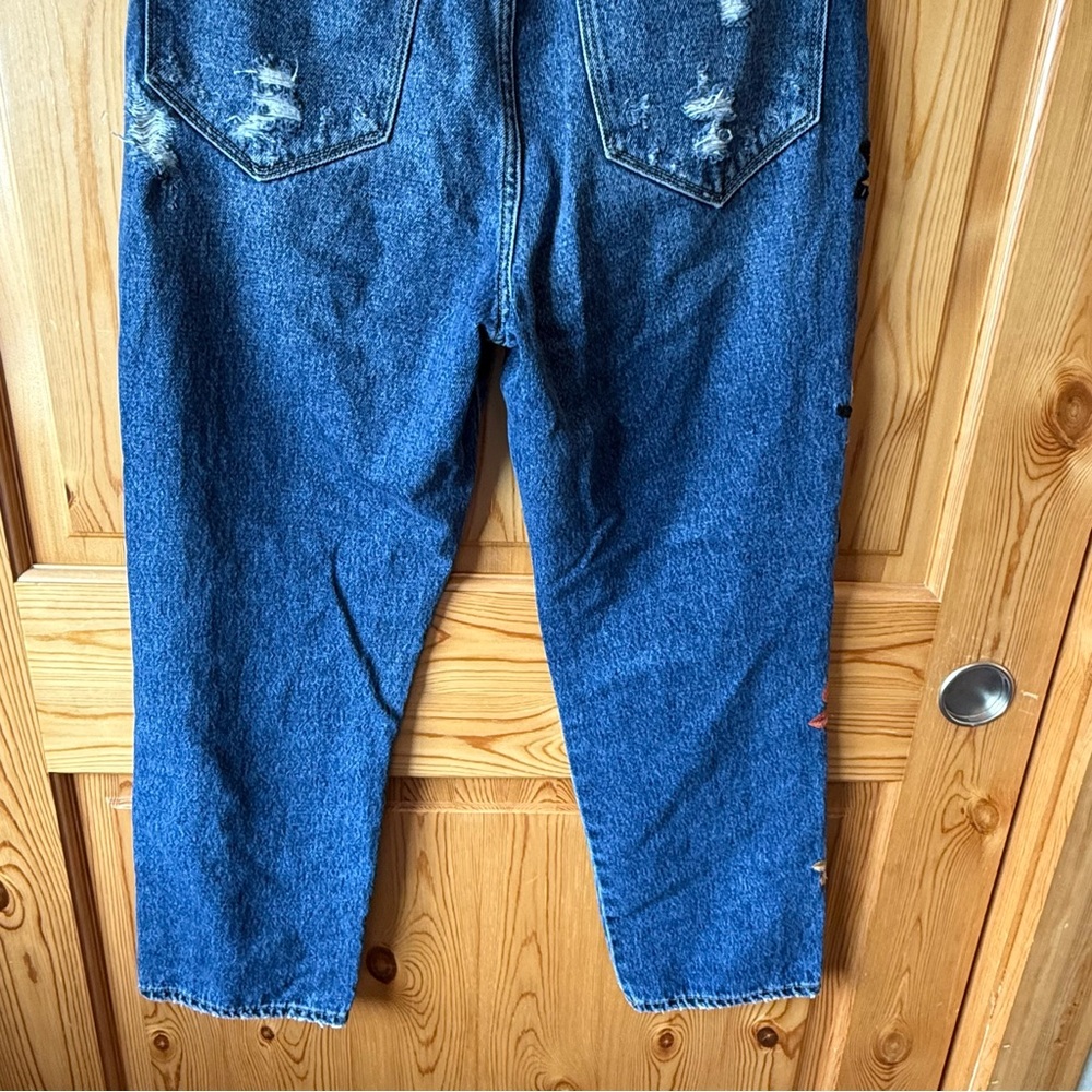 Driftwood Jordie Floral Embroidered Jeans 28 x 27 High Rise Straight Leg Boho - Picture 13 of 16
